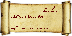 Lösch Levente névjegykártya